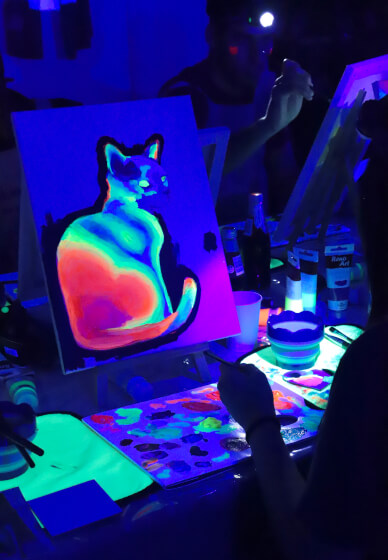 Neon Glow Paint and Sip Workshop