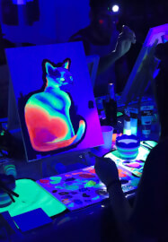 Neon Glow Paint and Sip Workshop