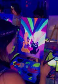 Neon Glow Paint and Sip Workshop