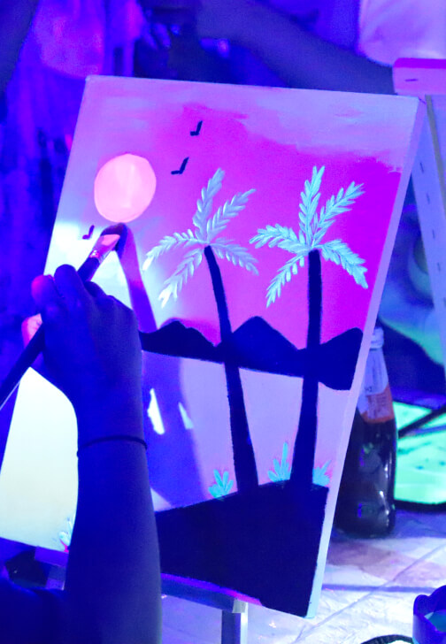 Neon Glow Paint and Sip Workshop