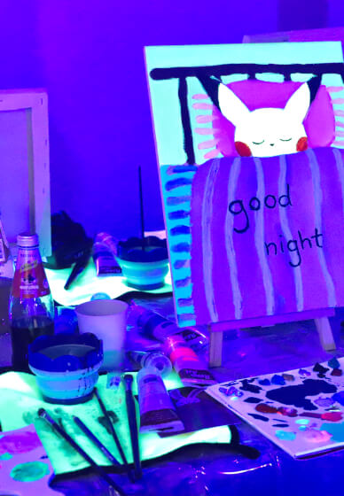 Neon Glow Paint and Sip Workshop