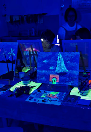 Neon Glow Paint and Sip Workshop