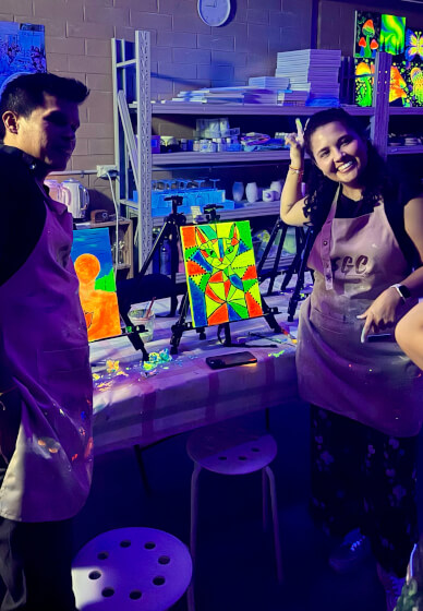 Neon Lights Paint and Sip Party