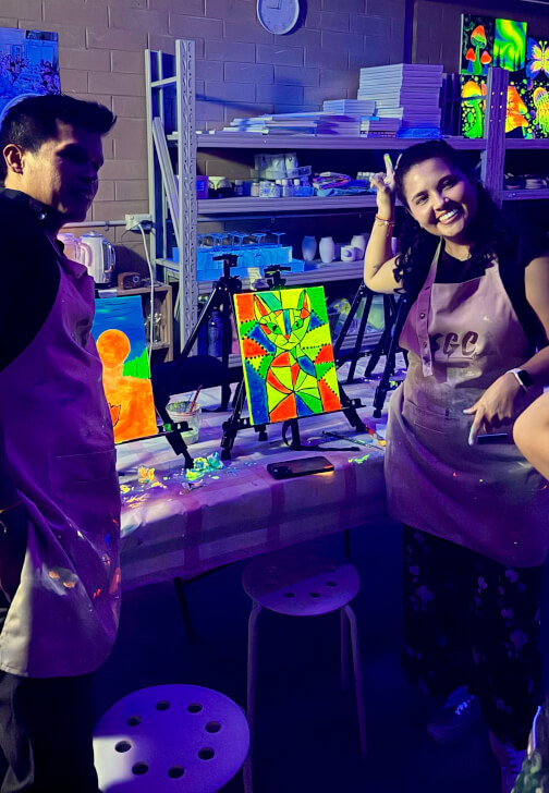 Neon Lights Paint and Sip Party
