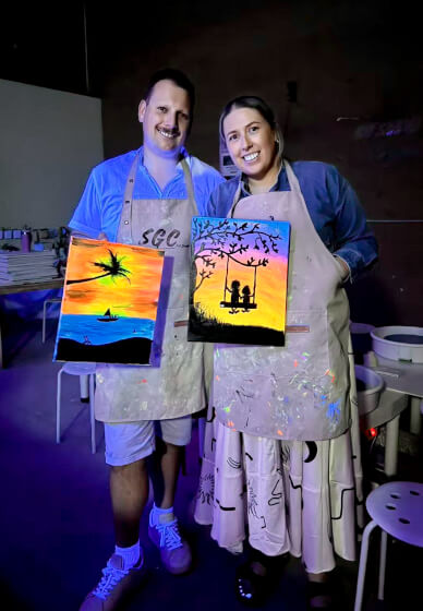 Neon Lights Paint and Sip Party
