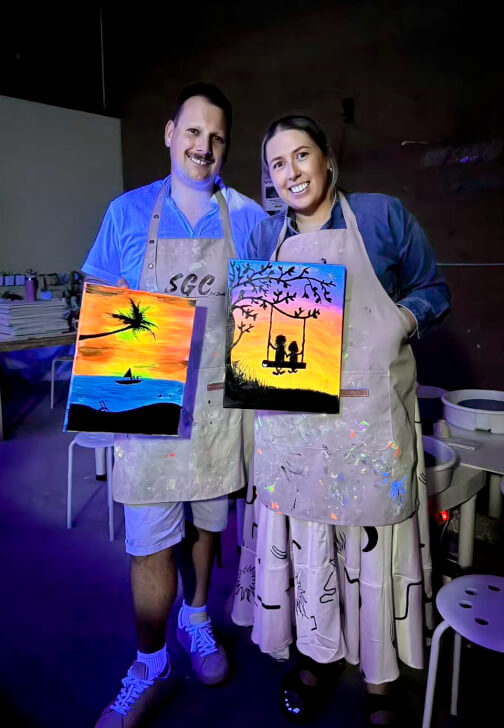 Neon Lights Paint and Sip Party