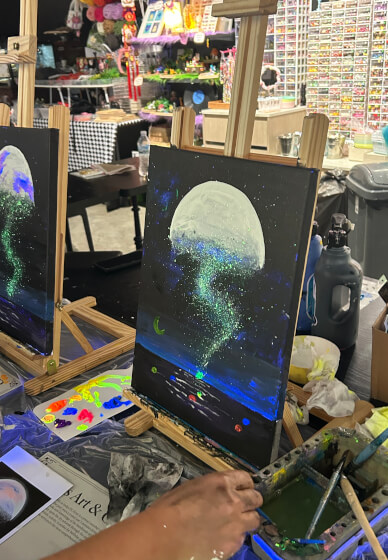 Neon Paint and Sip Workshop