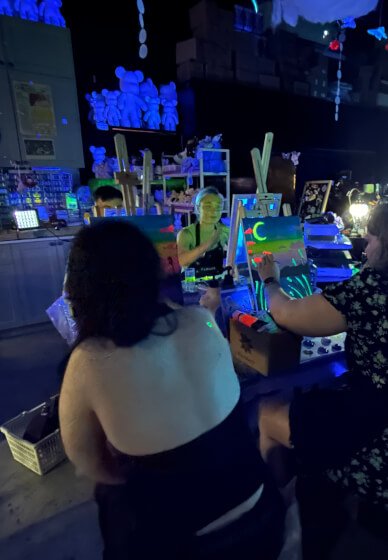 Neon Paint and Sip Workshop
