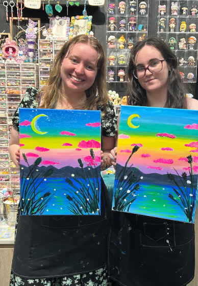 Neon Paint and Sip Workshop
