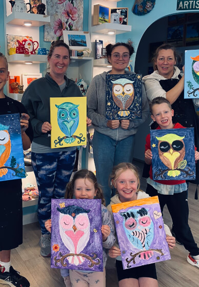 Nighttime Owl Acrylic Painting Workshop