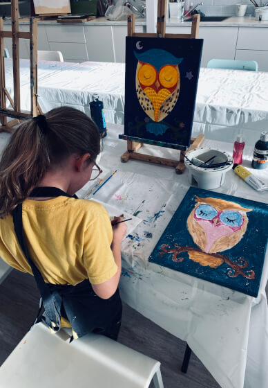 Nighttime Owl Acrylic Painting Workshop