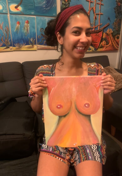 Nude Model Painting Class