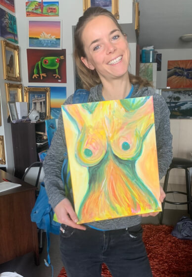 Nude Model Painting Class