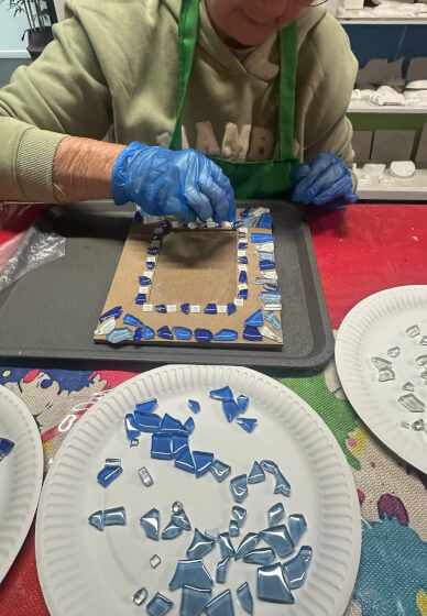 Ocean Blue Mosaic Frame Workshop