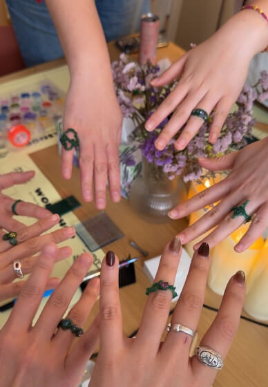Organic Lost Wax Ring Making Class with Gems Workshop