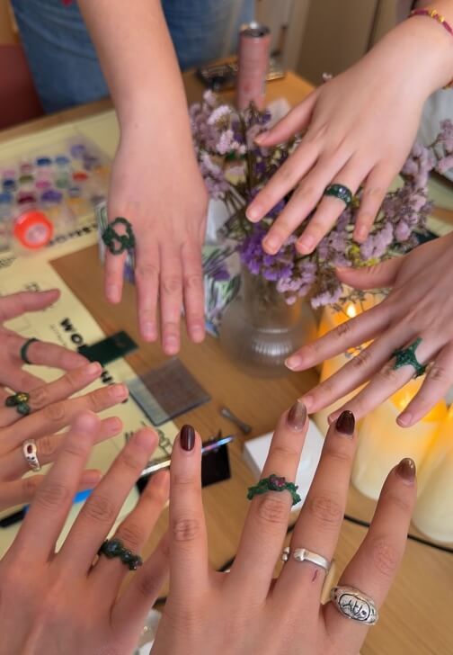 Organic Lost Wax Ring Making Class with Gems Workshop
