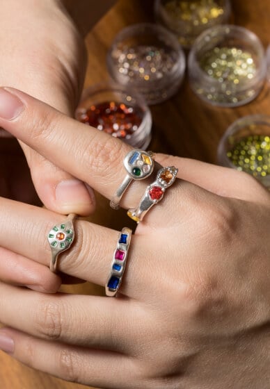 Organic Silver Ring Making Class with Stone