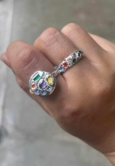 Organic Silver Ring Making Class with Stone
