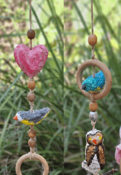 Outdoor Paper Clay Bird Mobile and Weaving Workshop