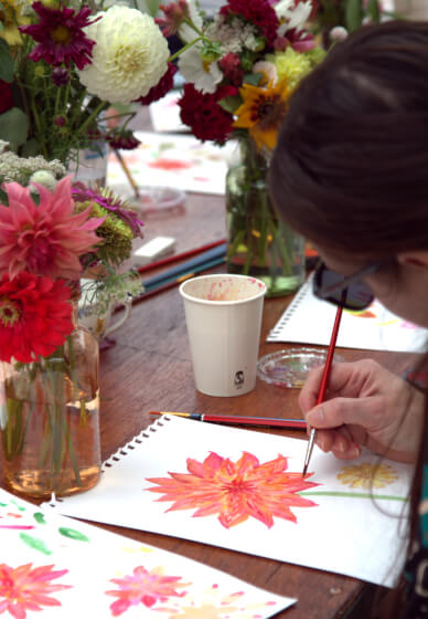 Paint and Pick: Watercolour Workshop in the Flower Field