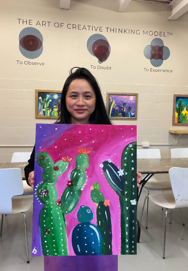 Paint and Sip Class: Cacti Bloom Melbourne | Events | ClassBento