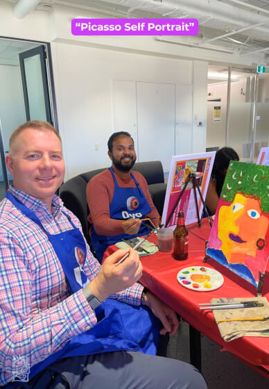Paint and Sip Class for Team Building