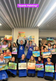 Paint and Sip Class for Team Building