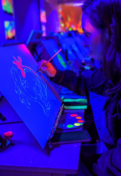 Kids Glow in the Dark Painting Session
