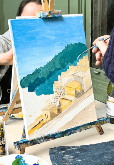 Paint and Sip Class: Italy's Blue Lemon Haven