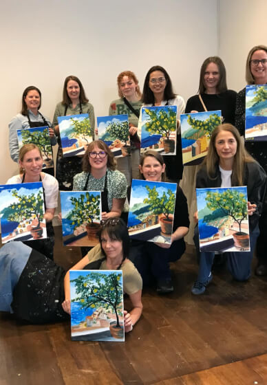 Paint and Sip Class: Italy's Blue Lemon Haven