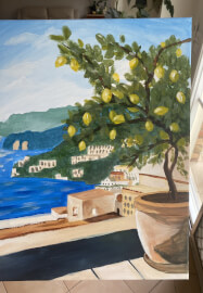 Paint and Sip Class: Italy's Blue Lemon Haven
