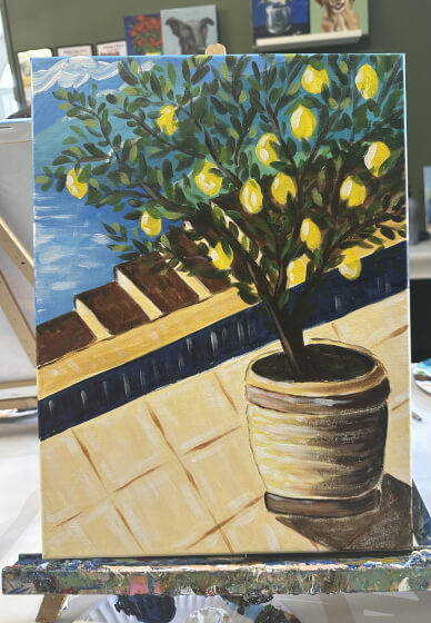 Paint and Sip Class: Italy's Blue Lemon Haven