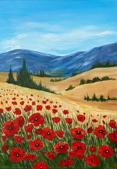 Paint and Sip Class: Poppy Field