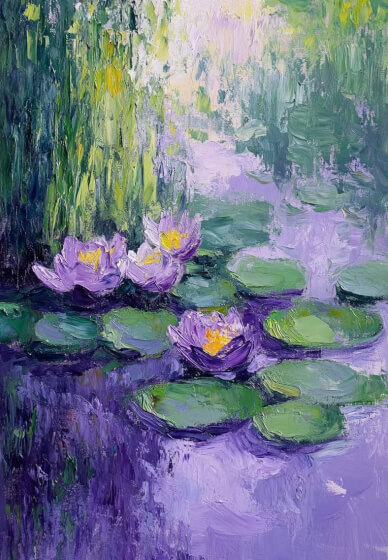 Paint and Sip Class: Purple Water Lilies