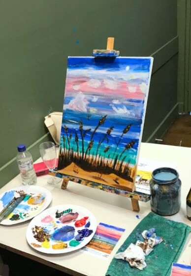 Paint and Sip Class: Twilight Walk on the Beach