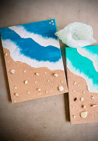 Paint N Sip - Beach Texture Painting Workshop for Beginners