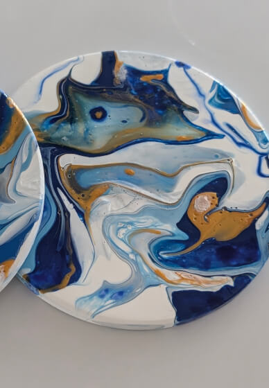 Paint Pouring Class on Ceramic Coasters (BYO) Surry Hills