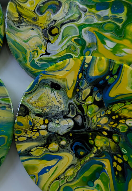 Paint Pouring Class on Ceramic Coasters (BYO) Surry Hills