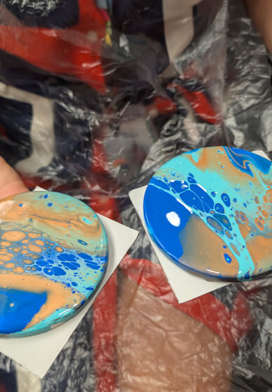 Paint Pouring on Ceramic Coasters (BYO Friendly) Surry Hills