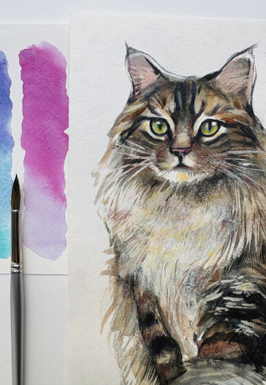 Paint Your Cat Watercolour Painting Class