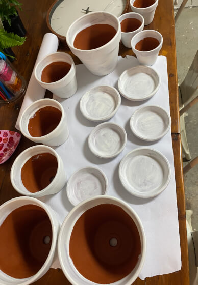 Painted House Number Pot Class