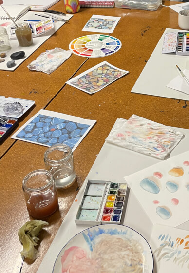 Painting Pebbles Workshop: Creating Form with Watercolours