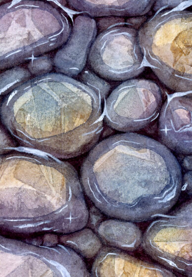 Painting Pebbles Workshop: Creating Form with Watercolours