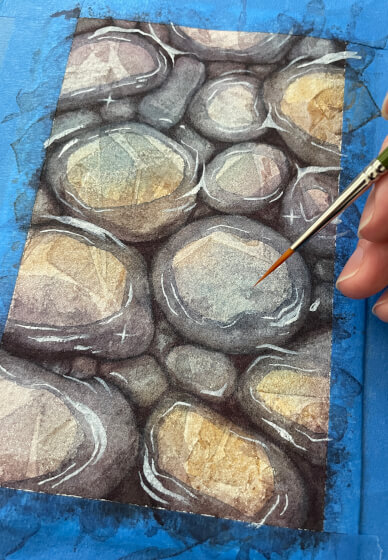 Painting Pebbles Workshop: Creating Form with Watercolours