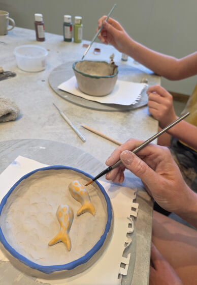 Parent Child Pottery Class: Freeform Shaping and Decorating