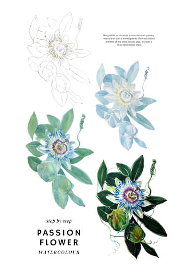 Passion Flower Watercolour Painting Class
