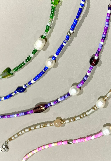 Pearl Beaded Necklace and Bracelet Workshop with a Mocktail