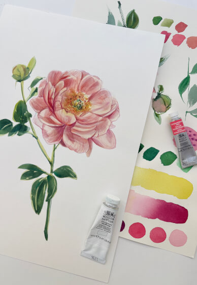 Peony Watercolour Painting Class