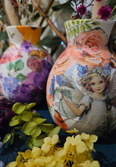 Pick a Posey with Vase Decoupage Class