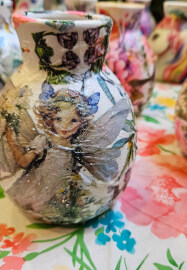 Pick a Posey with Vase Decoupage Class